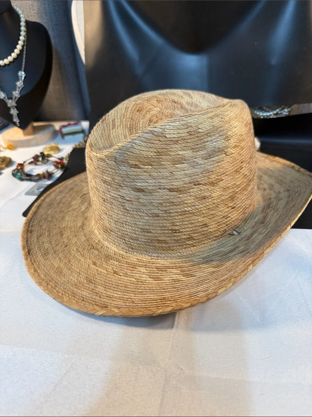 Men's straw Hat - Natural woven Tan 6 3/4 Small